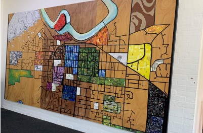 Bob Jankowski and John Whitney, Mildura Map, 2019. Mixed media.